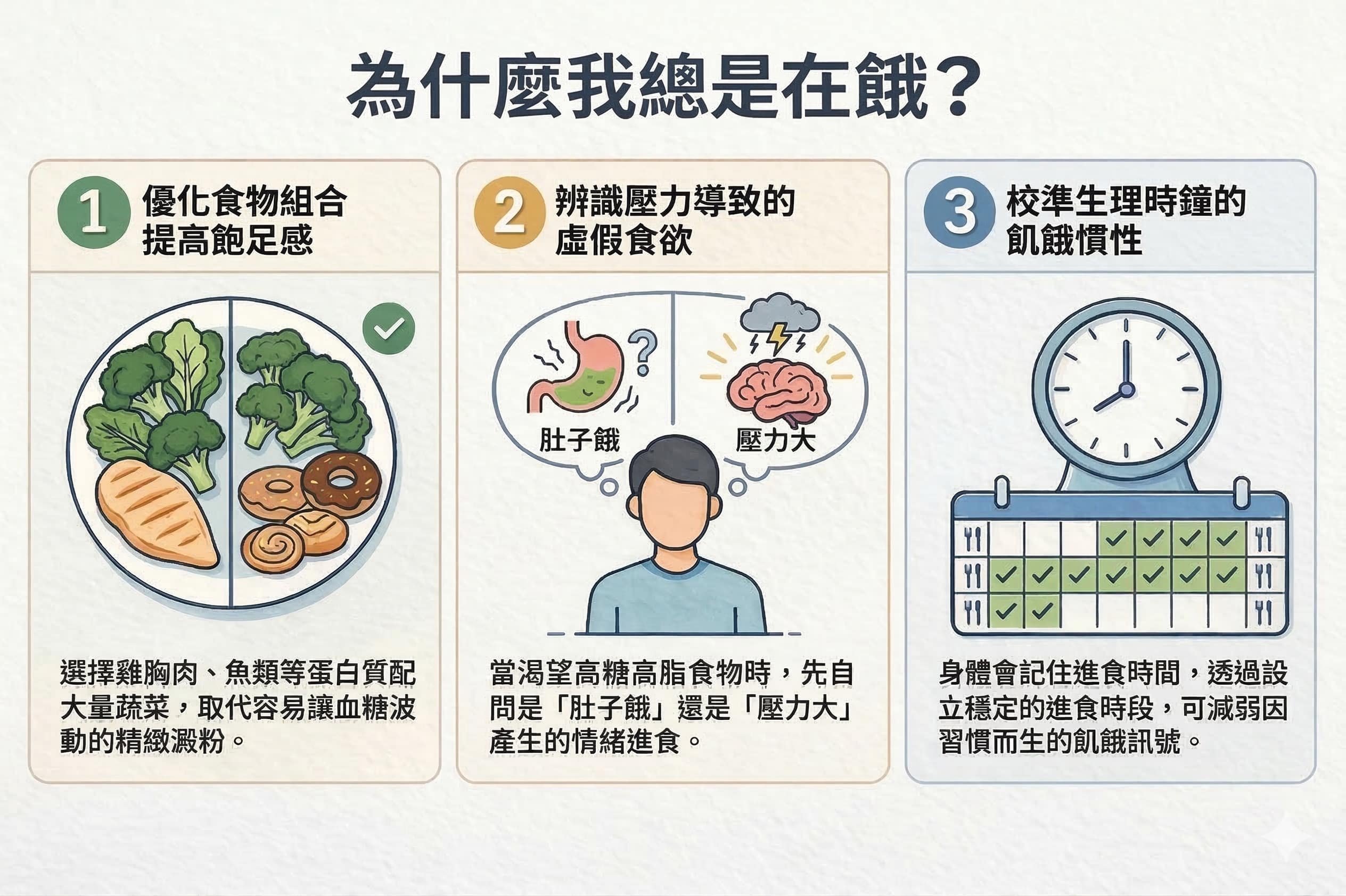 吃完飯很快就餓，怎麼辦？